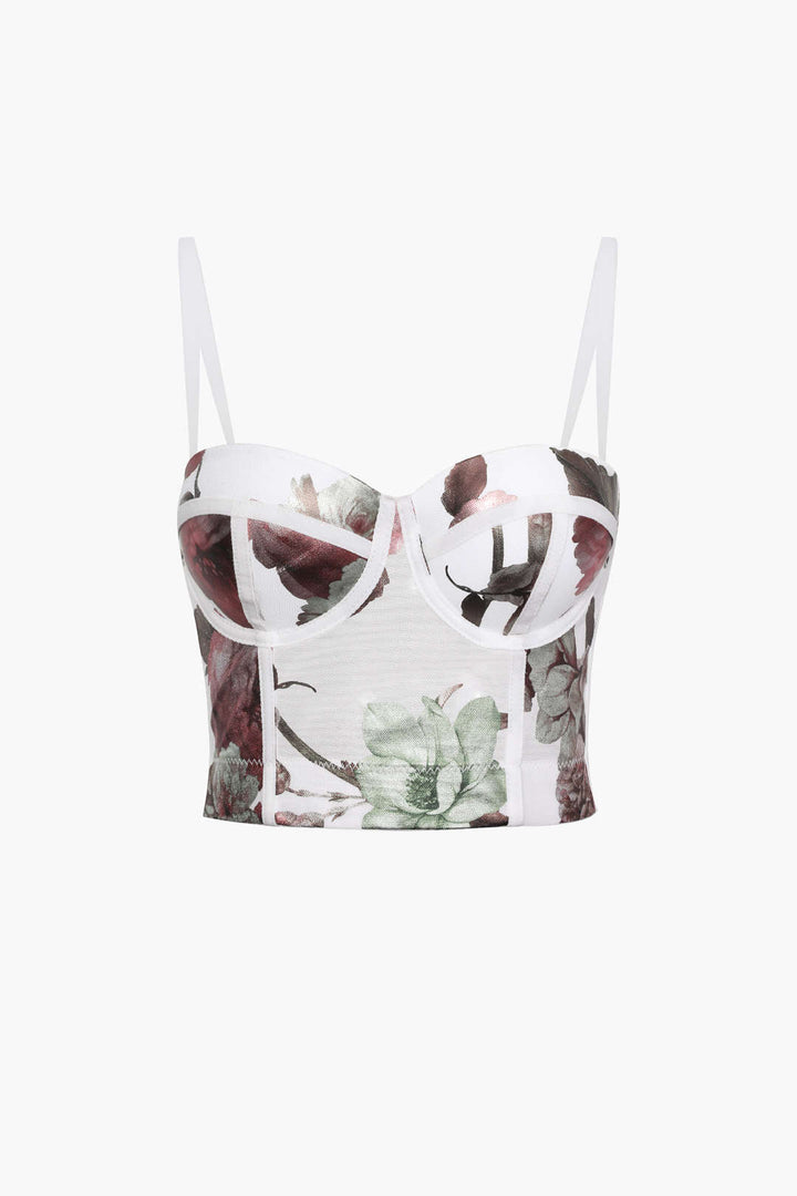 Květinový tiskový bustier top