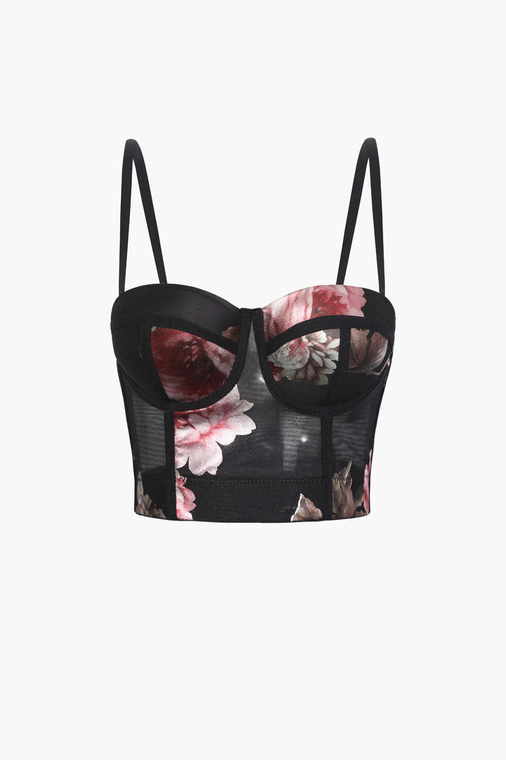 Květinový tiskový bustier top