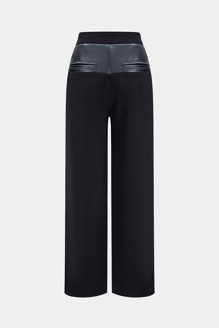 Kalhoty z umělé kůže s patchworkovým designem