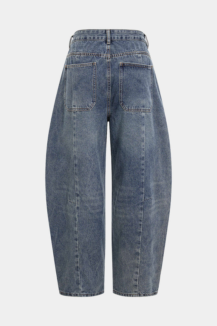 Džíny z denimu s mozaikovým designem