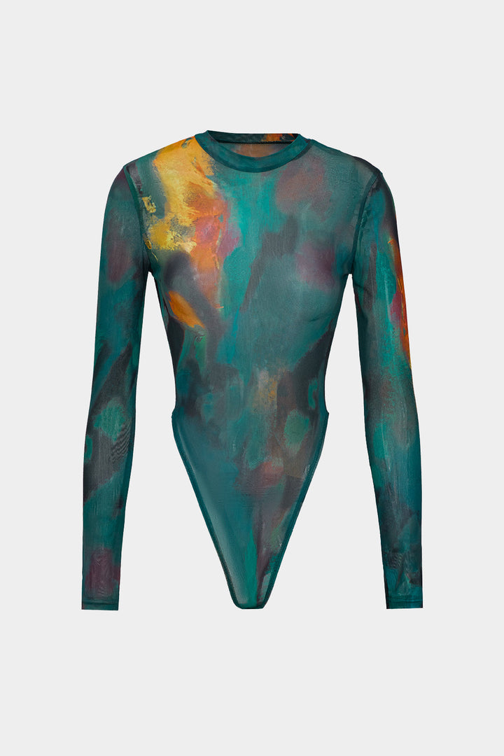 Tělo s dlouhým rukávem s designem Tie Dye
