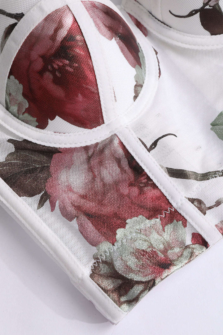 Květinový tiskový bustier top