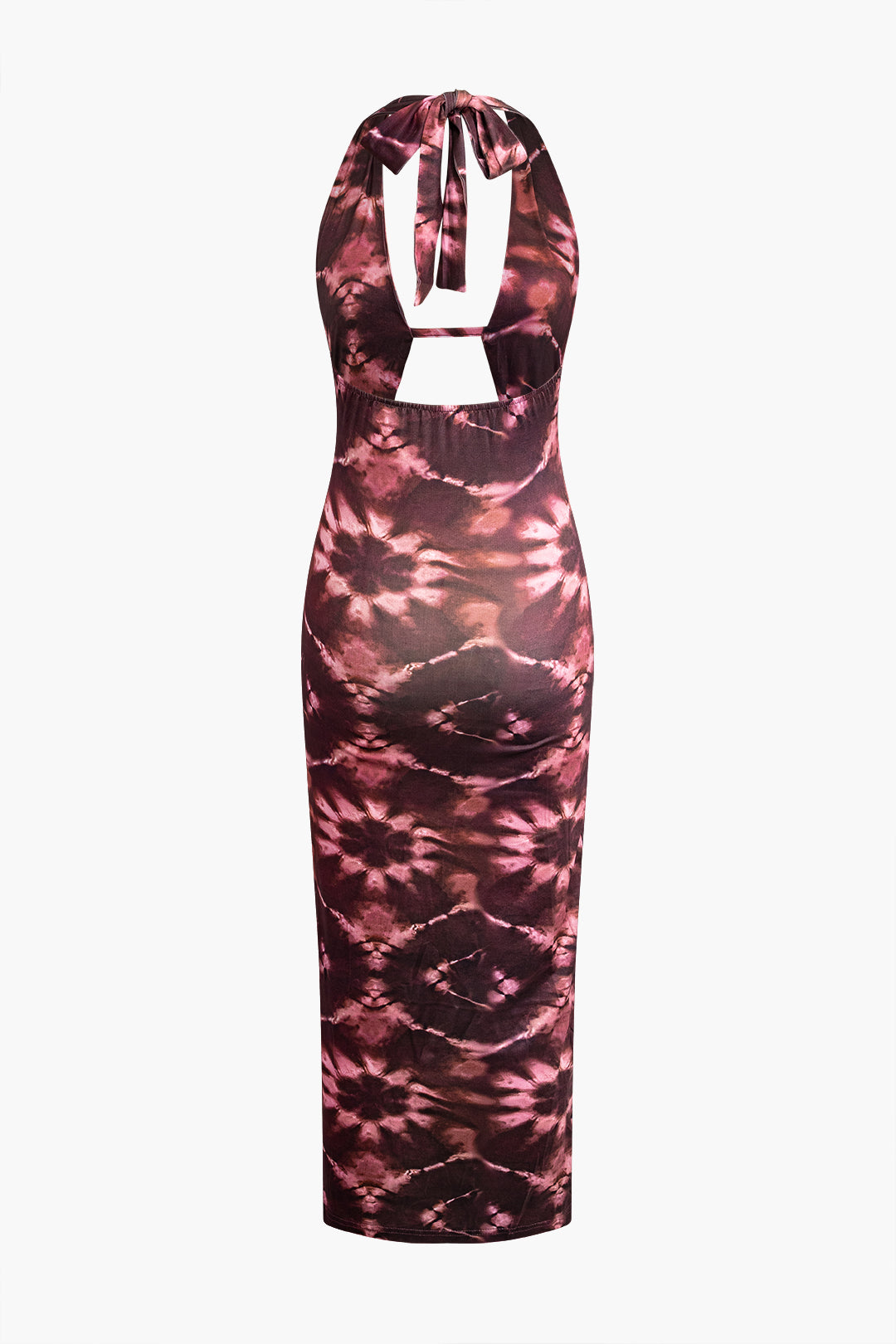 Maxi šaty bez zad s designem tie dye