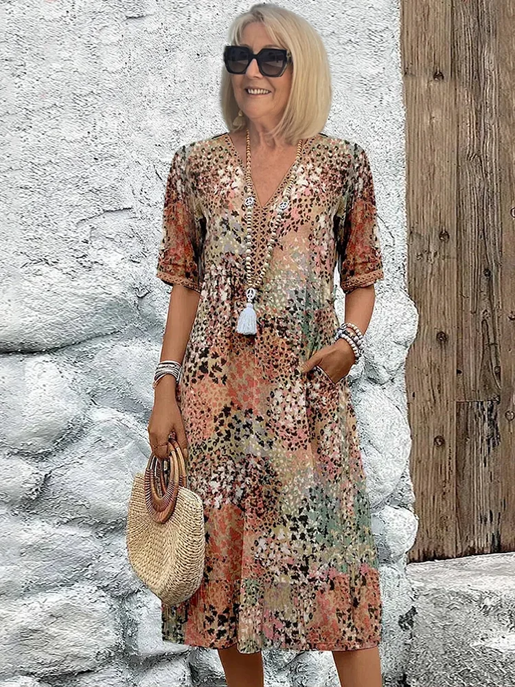 Soňa | Elegantní tištěné midi šaty