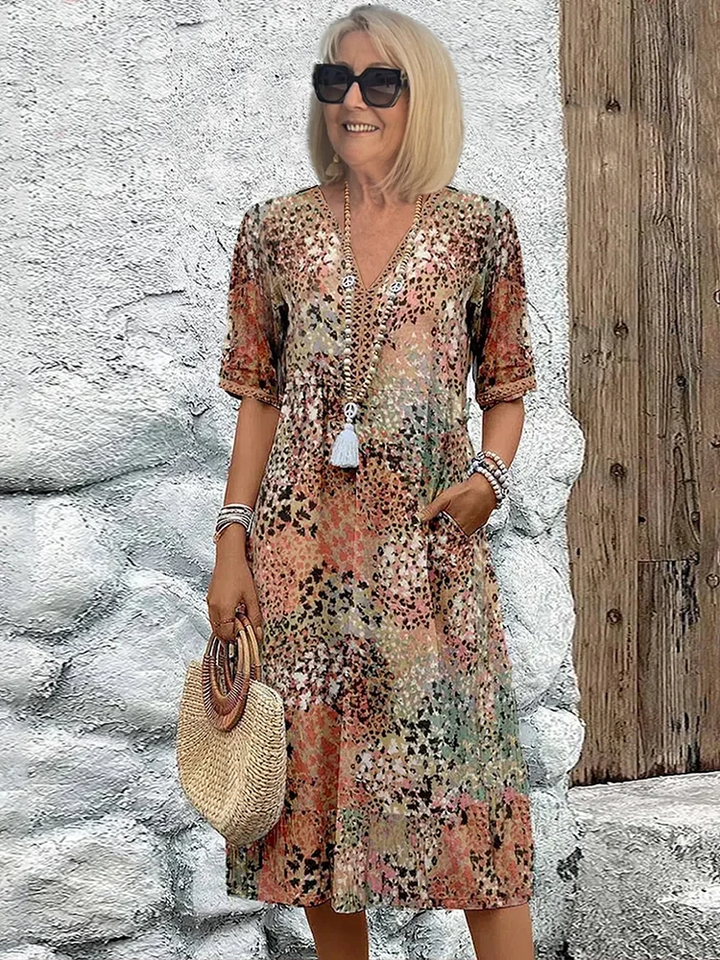 Soňa | Elegantní tištěné midi šaty