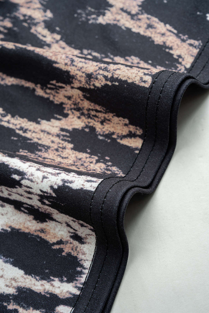 Midi šaty bez rukávů s halter krkem a leopardím designem