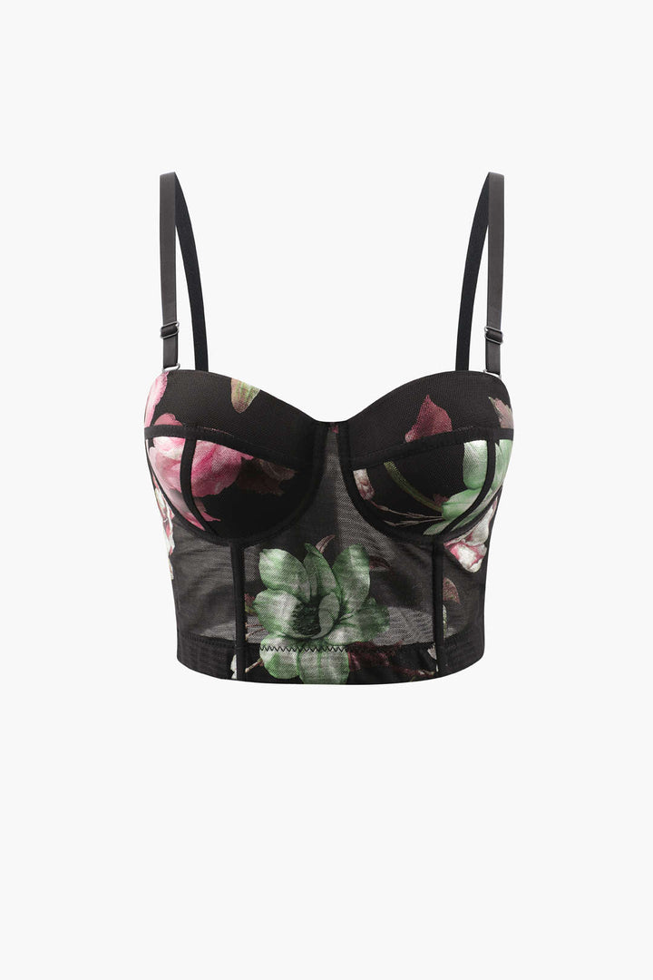 Květinový tiskový bustier top