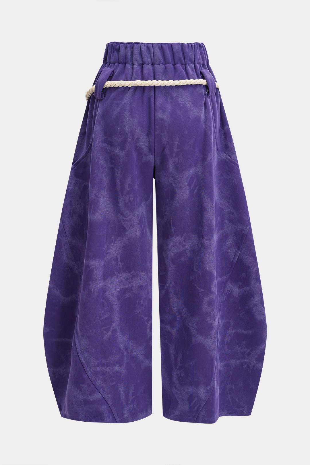 Kalhoty s širokými nohavicemi s mramorovým tie-dye vzorem