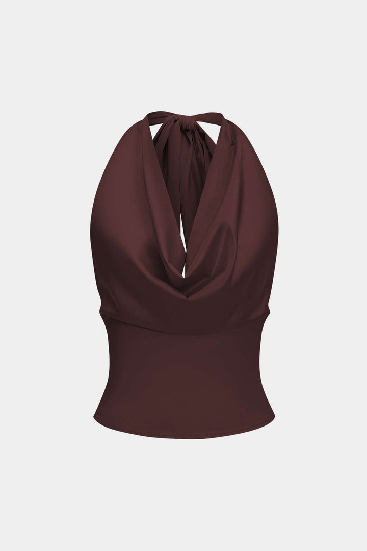 Tank top bez límce s saténovým podbradníkem