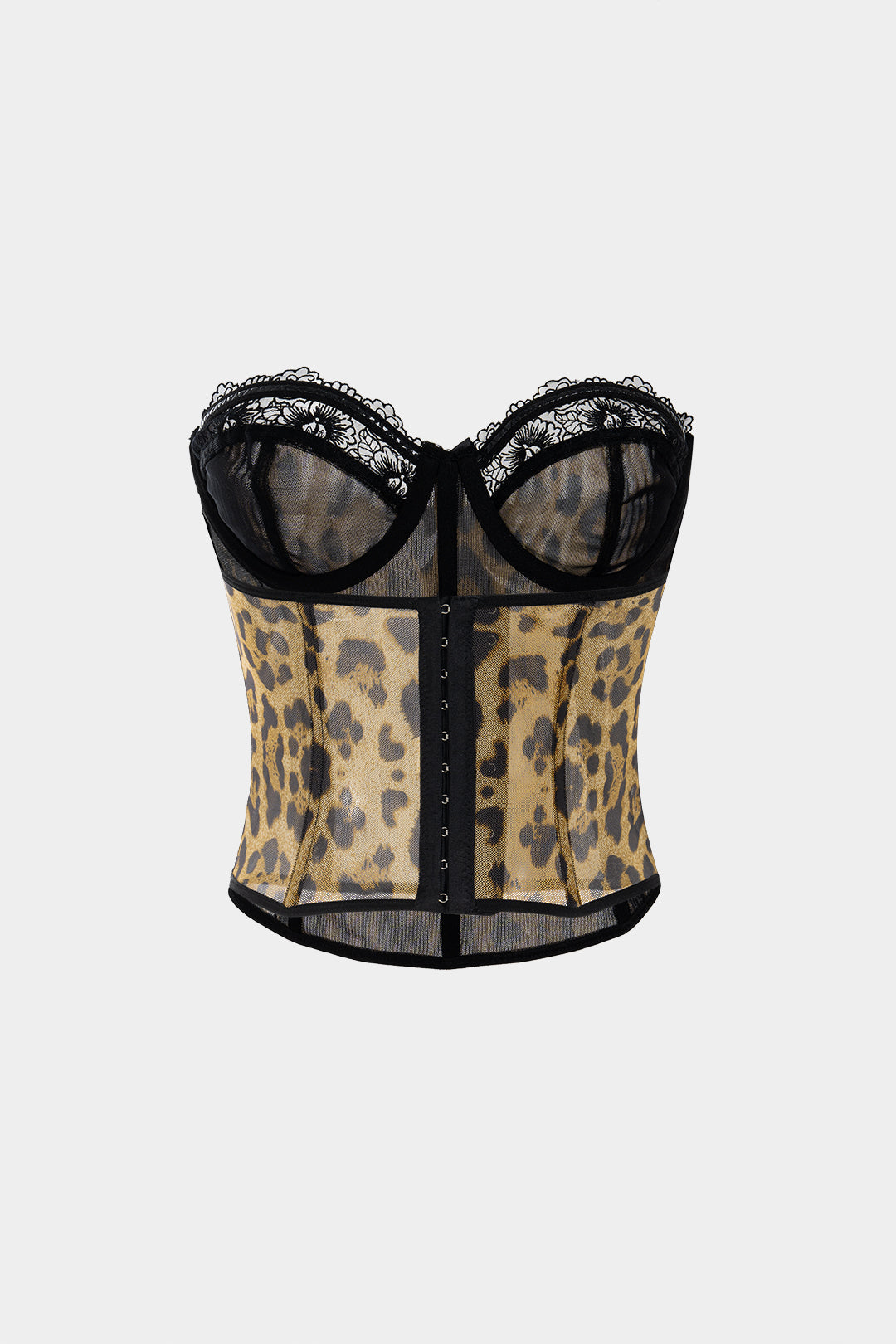 Krajkový korzet s leopardím potiskem - Elegantní top