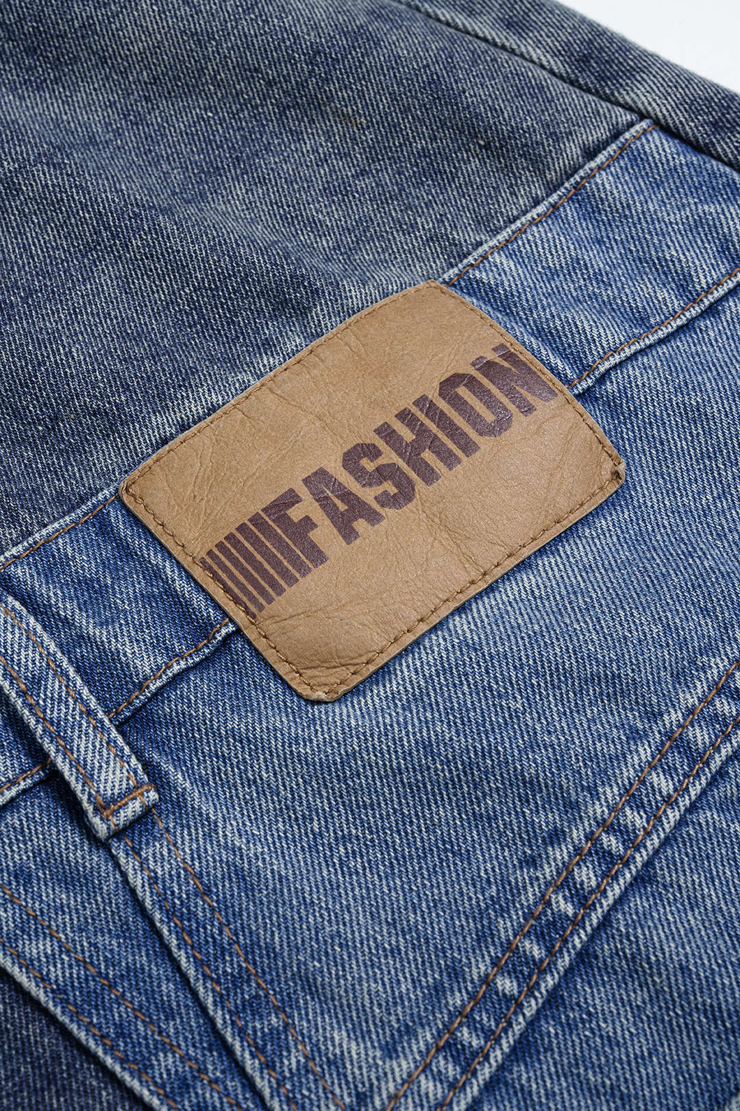 Džíny z denimu s mozaikovým designem