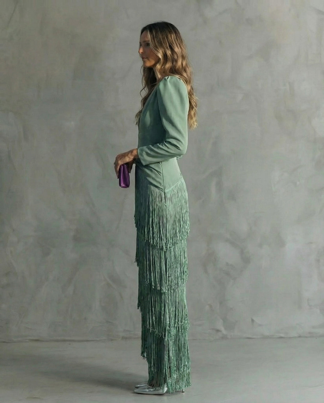 Tereza – Elegantní midi šaty s třásňovými detaily