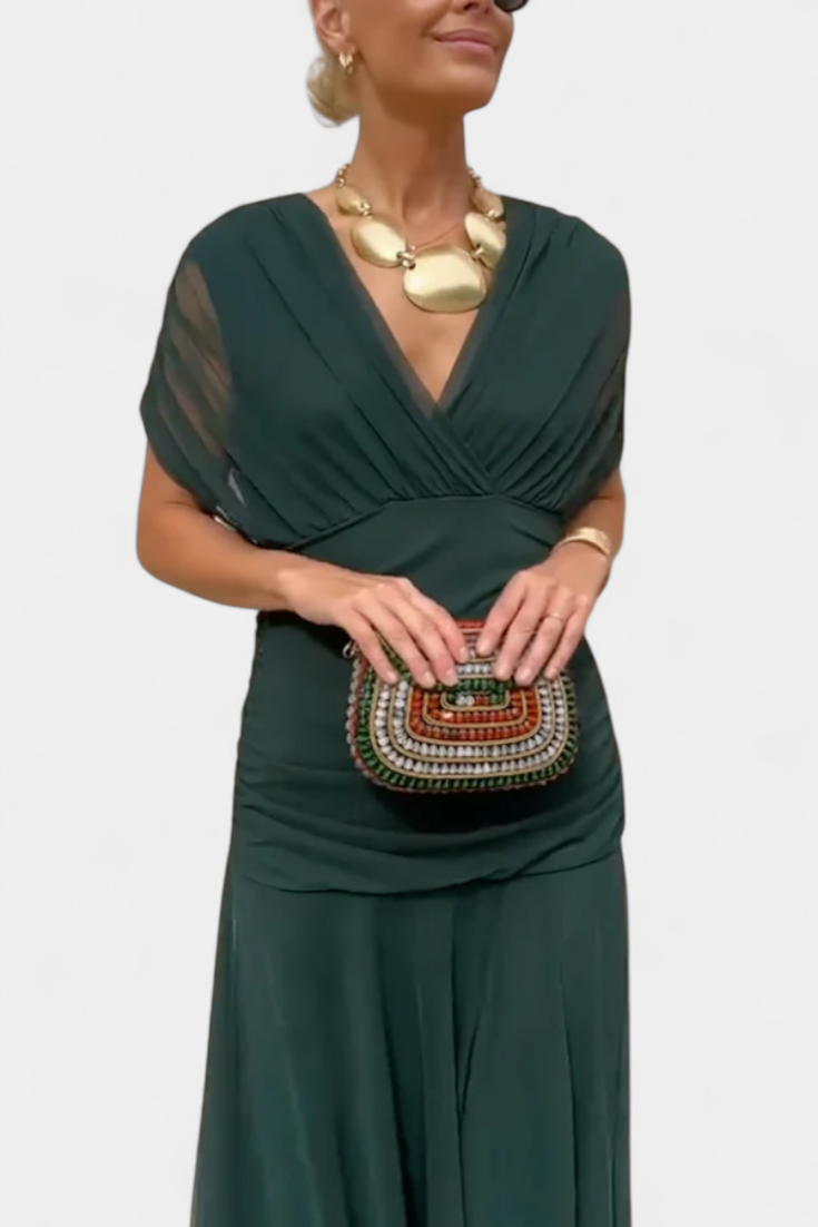 Eliška | Dámské dlouhé elegantní šaty s splývavou siluetou