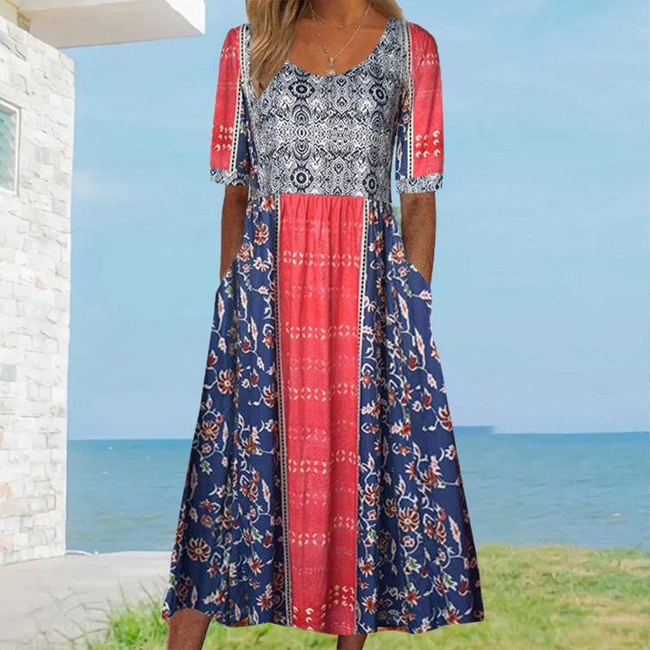 Petra | Dámská elegantní šaty s boho potiskem